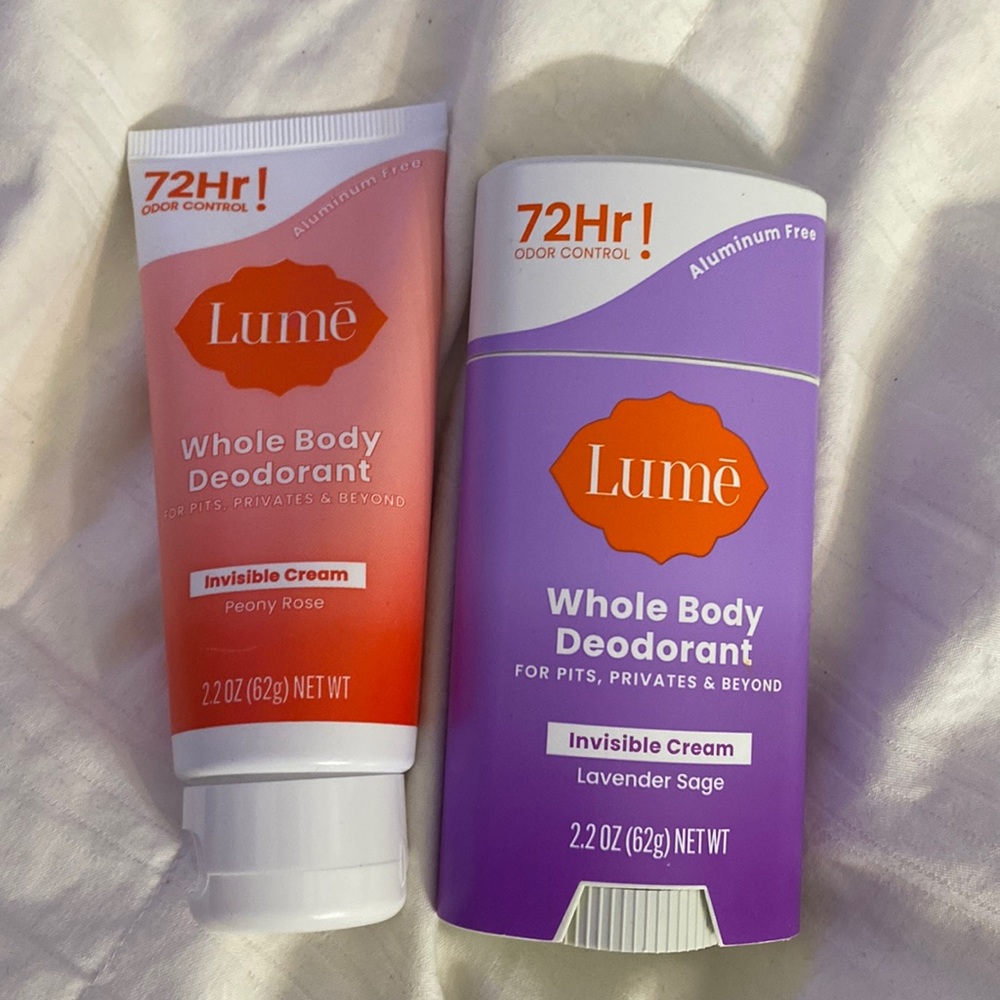Lume whole body, deodorant, invisible cream, Peony, Rose, and lavender sage, 2.2
